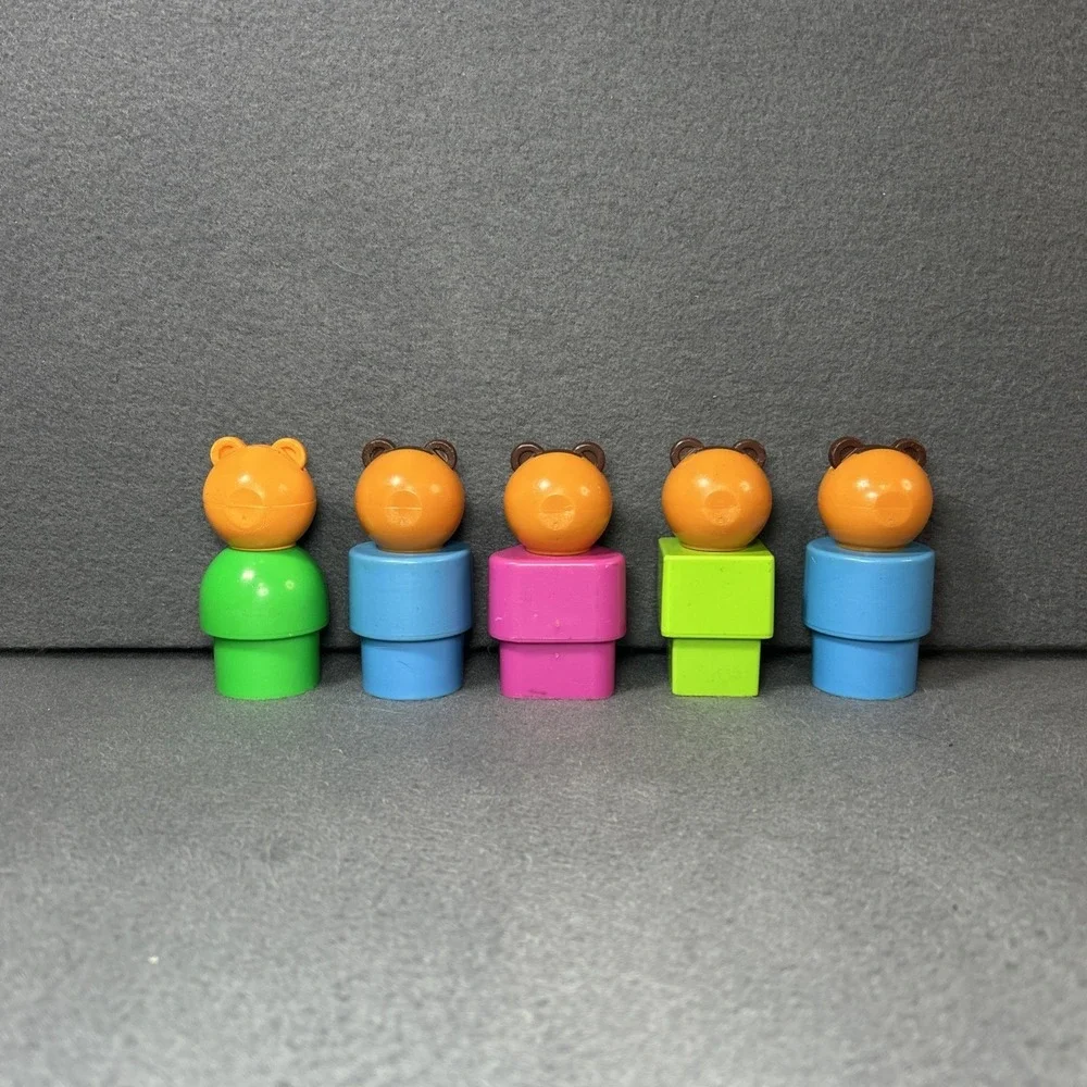 Vintage 1984 Fisher Price Little‎ People Chunky Figures Lot of 5 Teddy Bear